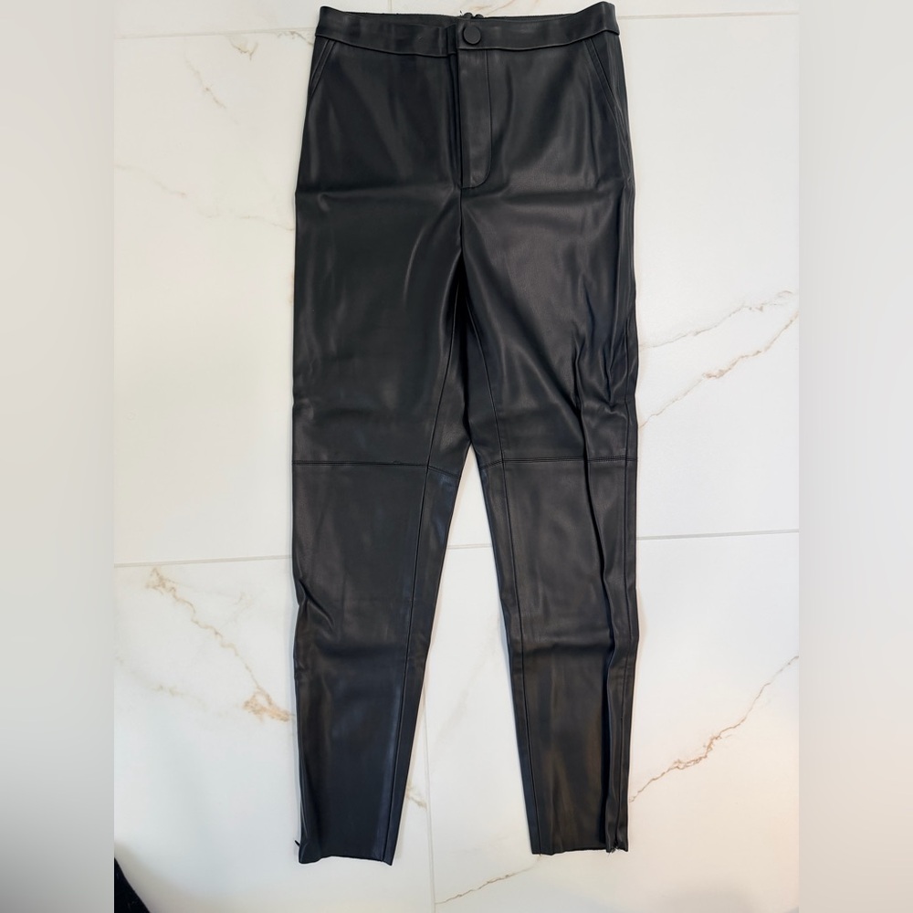Zara Women's Black Skinny Leather Pants.